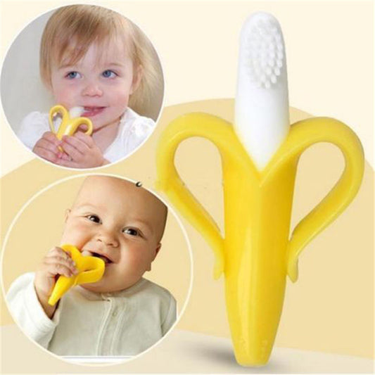 Baby Silicone Toothbrush Bpa Free Banana Shape Safe Toddle
