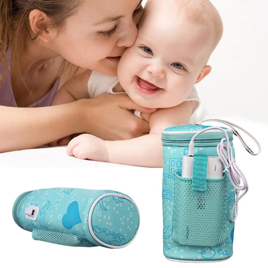 Baby Bottle Warmer Heater Insulated Bag Travel Cup Portable In Car