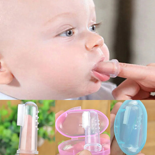 Baby Finger Toothbrush Silicon Toothbrush+Box Children Teeth Clear