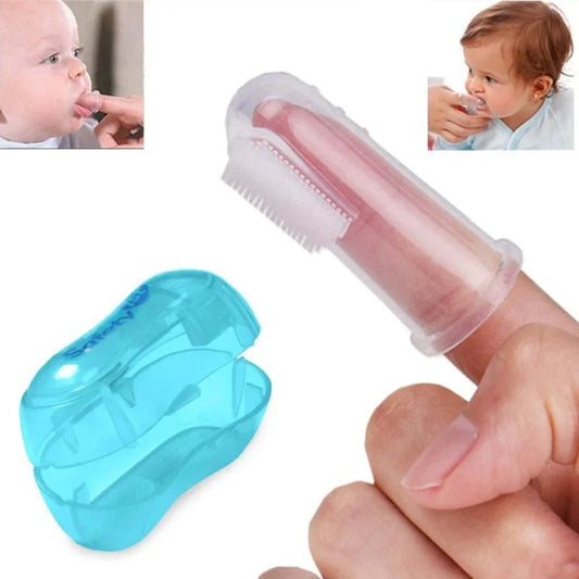 Baby Finger Toothbrush Silicone Teether Toothbrush+Box Teeth Clear